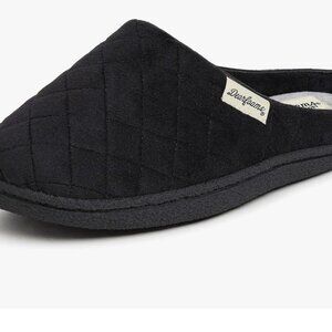 NWT Dearfoams Women's Memory Foam Washable Leslie Clog House Slipper, black 7-8